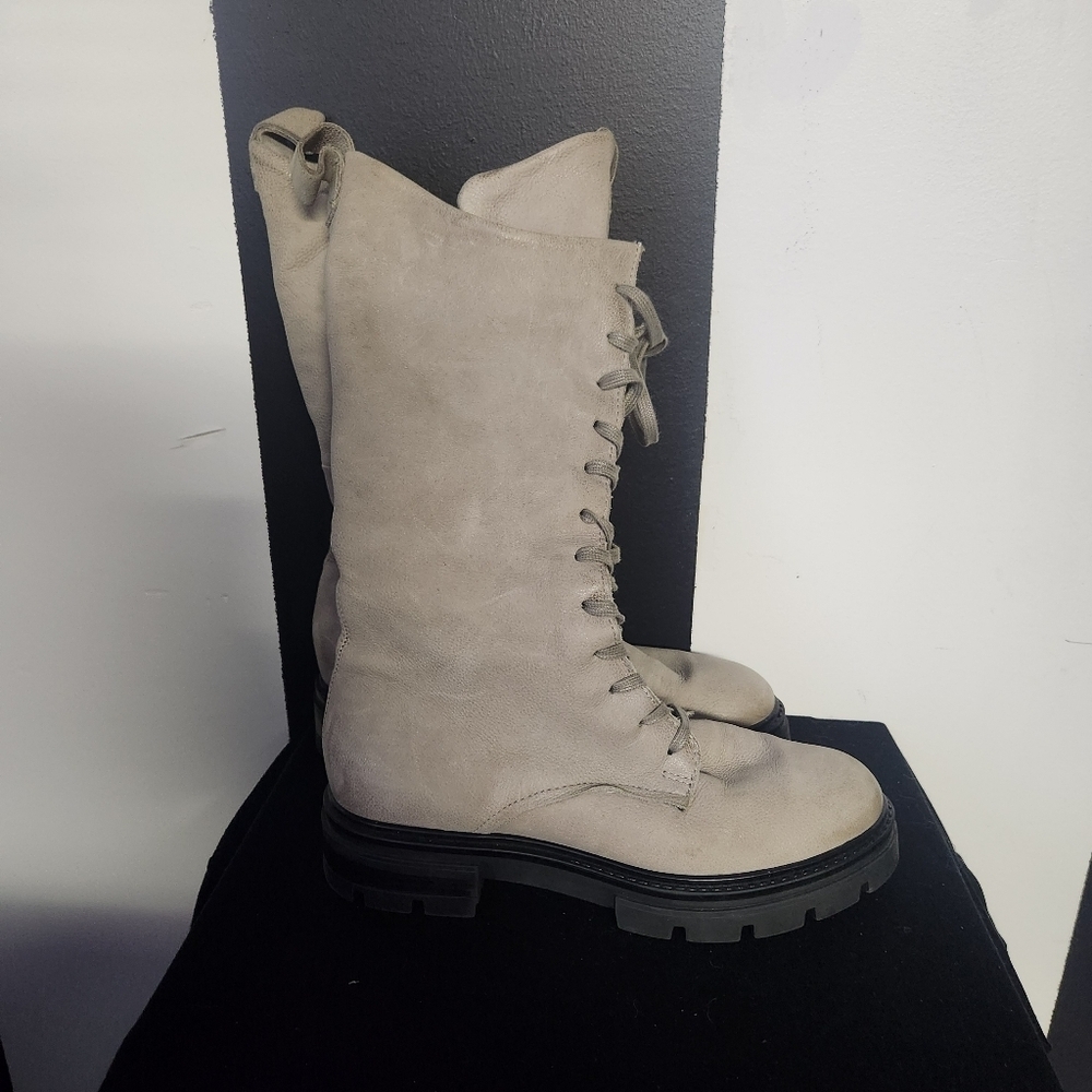 Gray Combat & Moto Boots